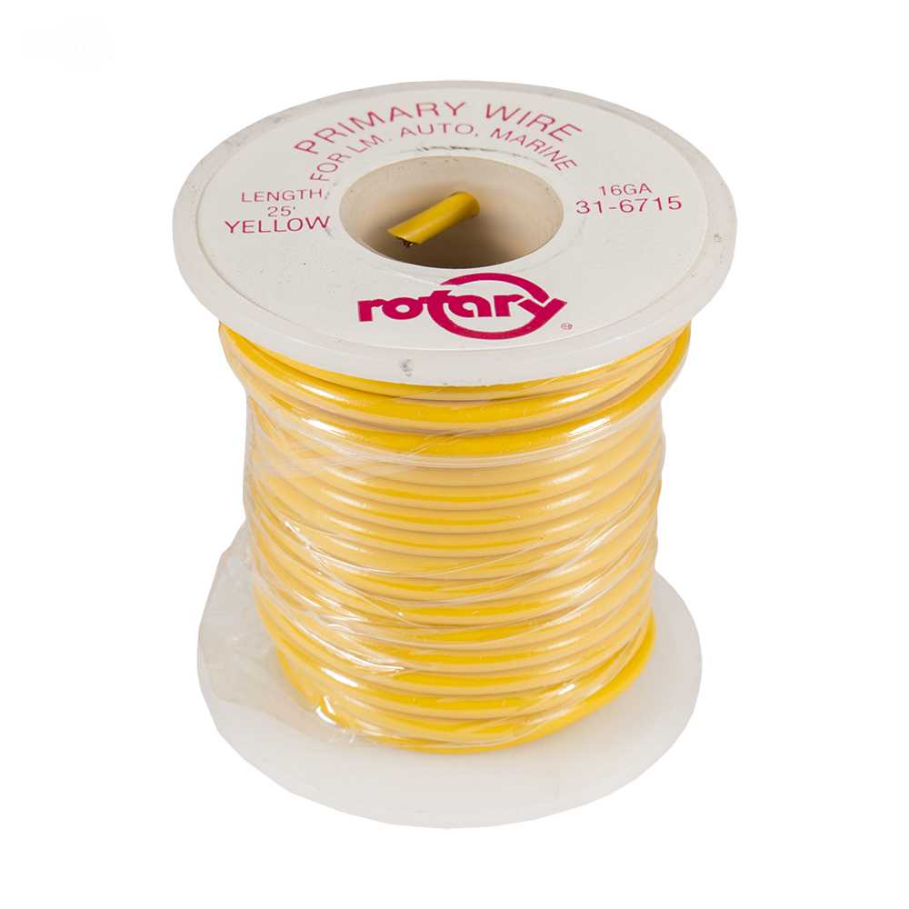6715-PRIMARY WIRE YELLOW 16 AWG 25'