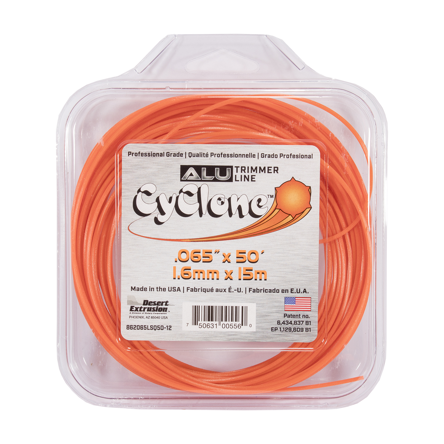 862065LSQ50-12-CYCLONE ALU/AL-862 .065"/1.6MM SQUARE BLISTER - HEXAGON SHAPE LINE *DISCONTINUED - STOCKSALE*