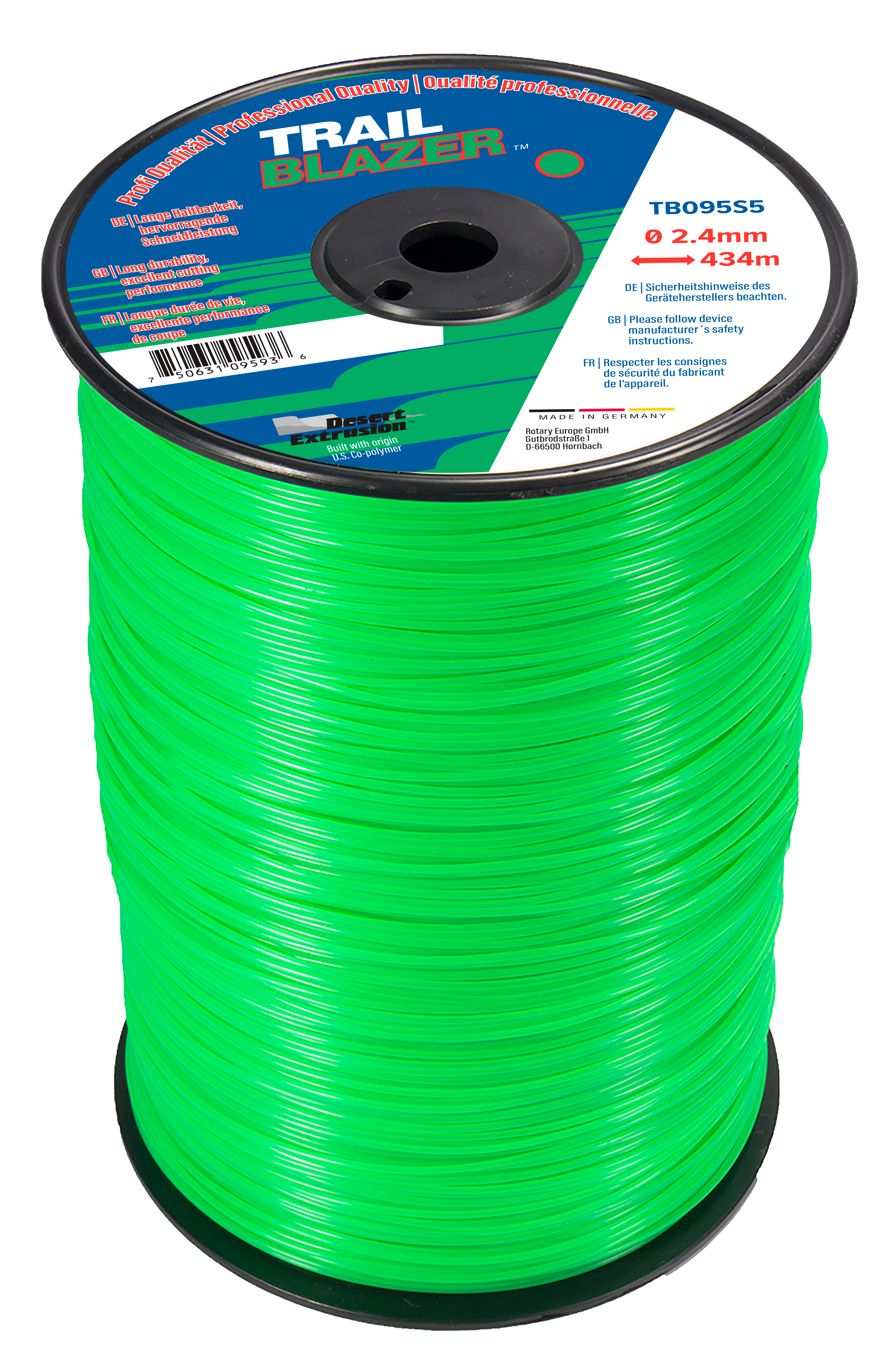 TB095S5-6-TRAILBLAZER .095"/2.4MM 5LB SPOOL - ROUND SHAPE LINE