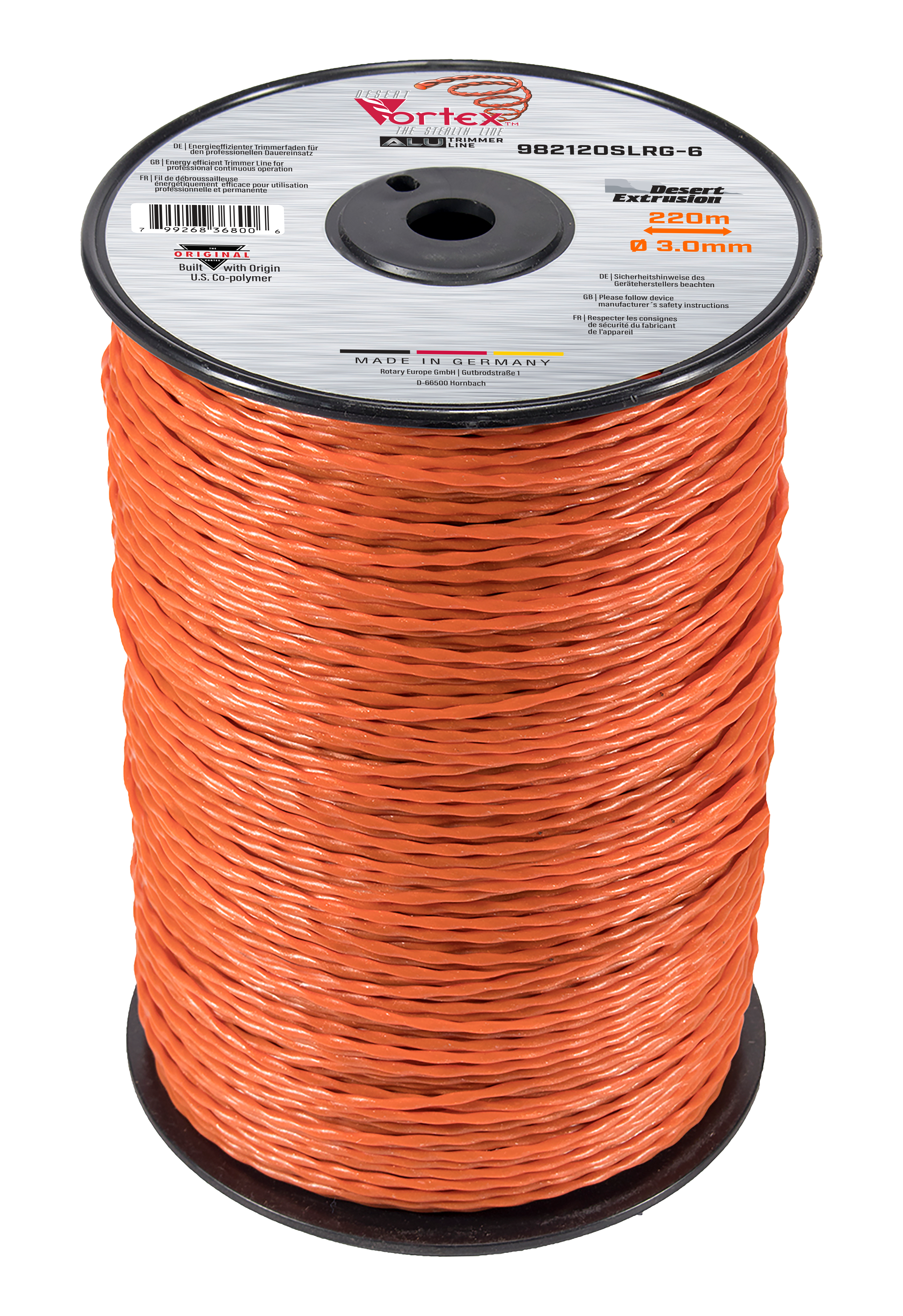 982120SLRG-6-VORTEX ALU/AL-982 .120"/3.0MM LARGE SPOOL