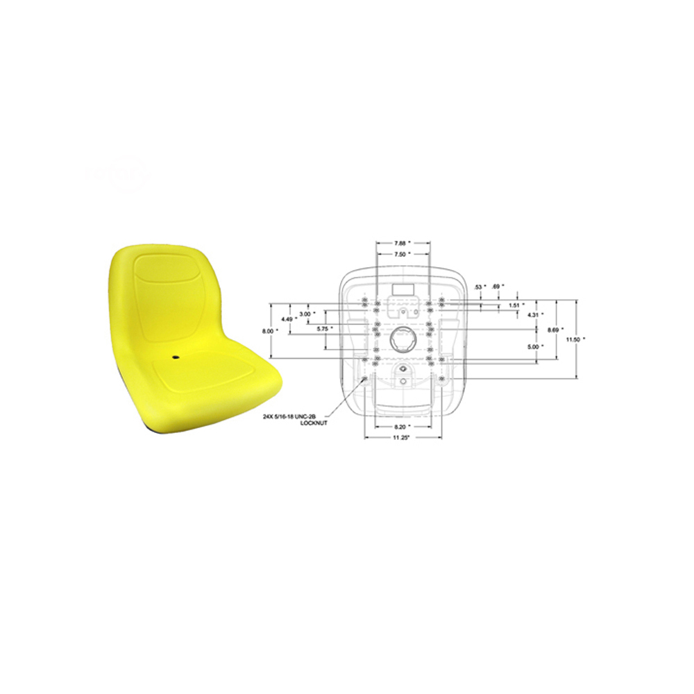 13346-18" HIGH BACK SEAT YELLOW