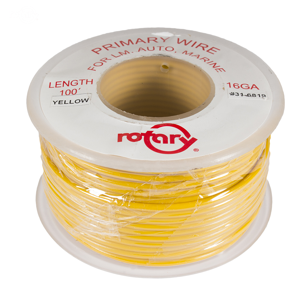 6819-PRIMARY WIRE YELLOW 16AWG 100'